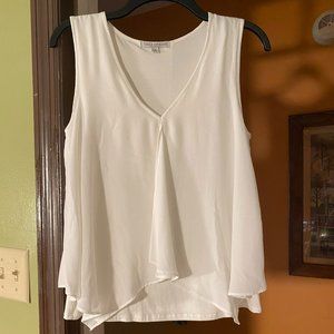 White "Green Envelope" Small Layered Tank